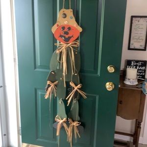 Handmade 42 inch hanging scarecrow buttons s